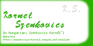 kornel szenkovics business card